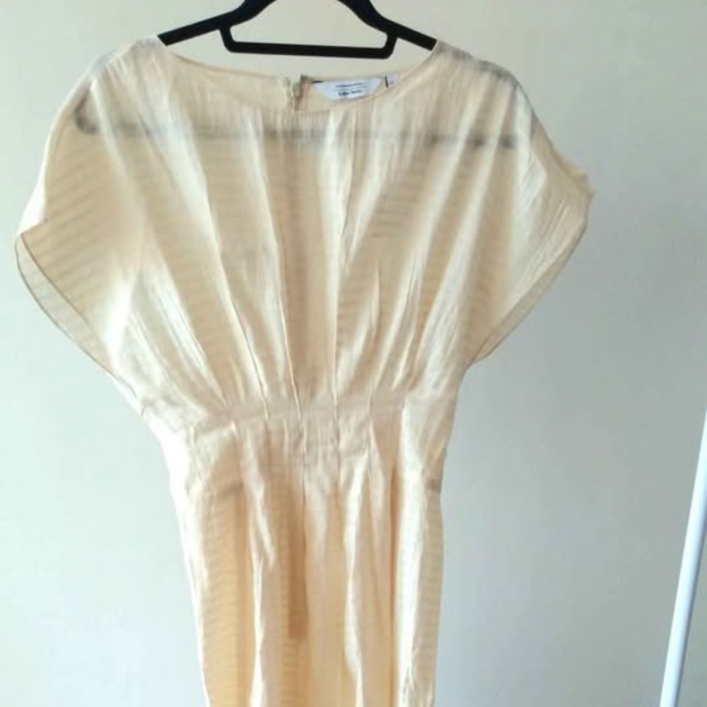 & Other Stories Linen Midi Dress Size 34 beige - Picture 5 of 9